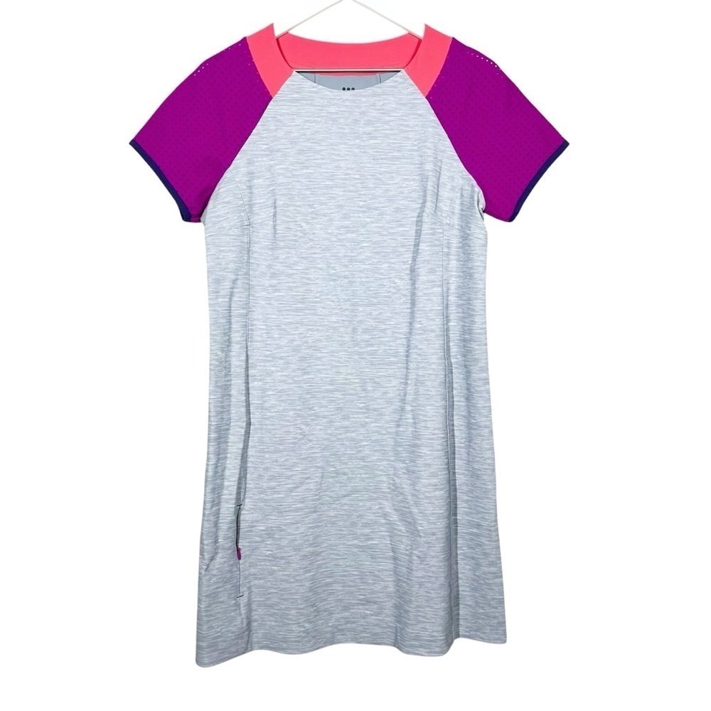 Title Nine Unconventional Short Sleeve Color Block Athletic Knee Length Dress
